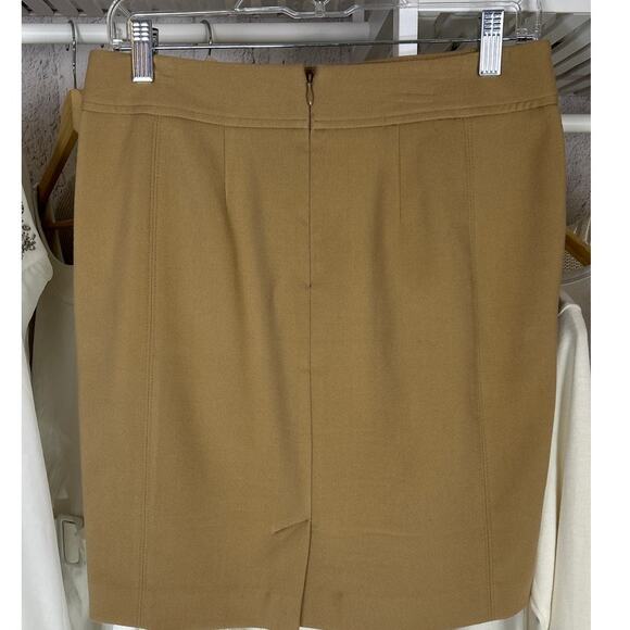 Loft Women's Size 6 Petite Tan Zip Pocket Knee Length Straight Skirt #0596 - Picture 4 of 10